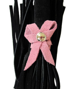 Alternative view of Love Knot Mini Flogger w/ Bow - Black w/Pink Bow