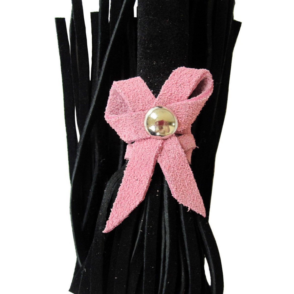 Love Knot Mini Flogger w/ Bow - Black w/Pink Bow - Image 2