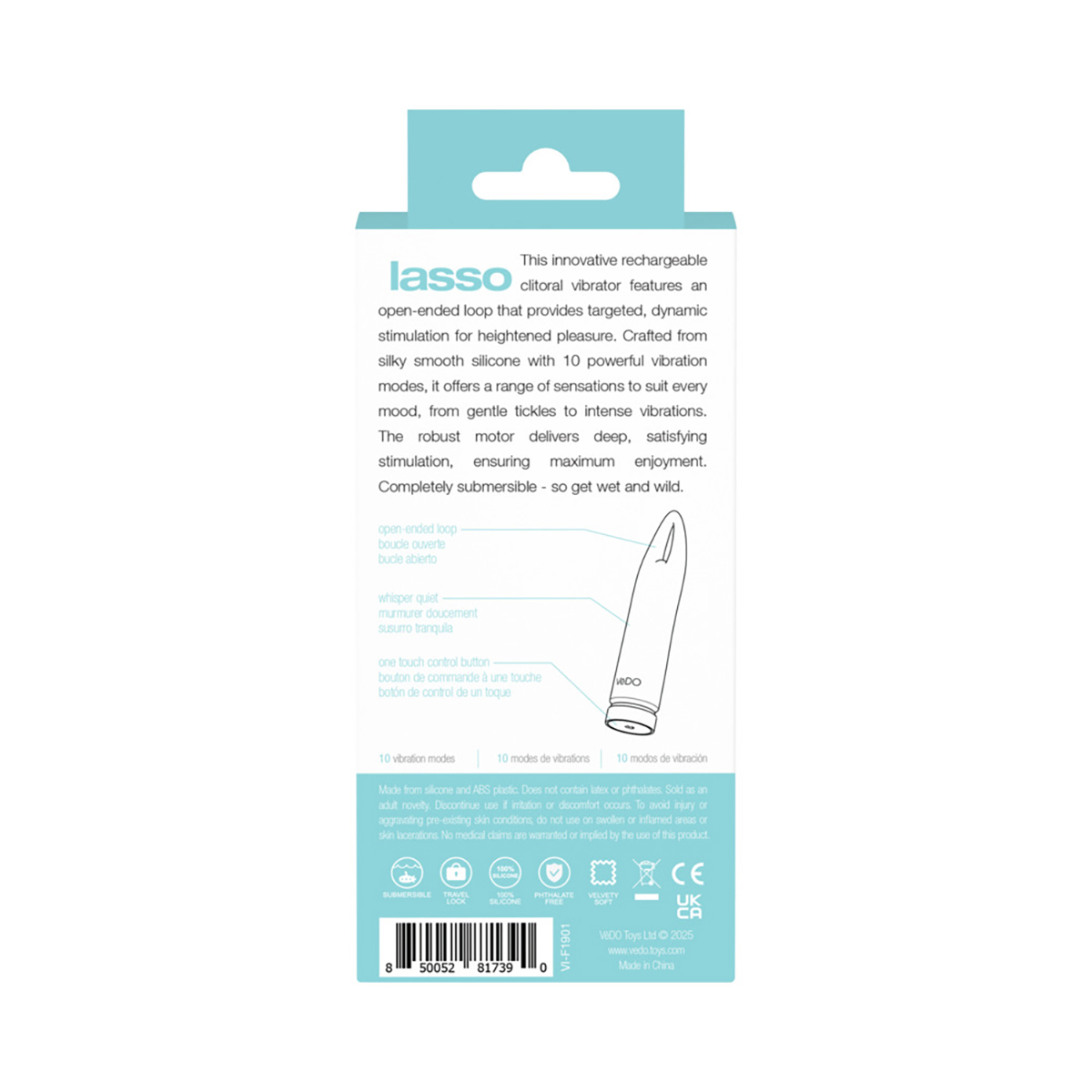 VeDO Lasso Rechargeable Bullet Vibe Turq - Image 2