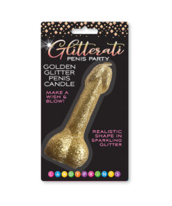 Gold Giltter Penis Candle