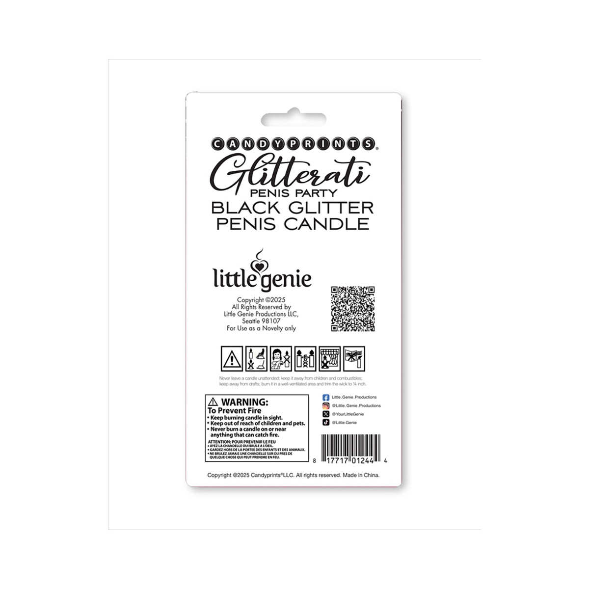Black Glitter Penis Candle - Image 2