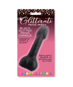 Black Glitter Penis Candle