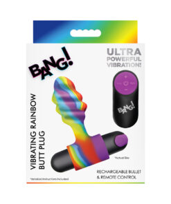 Alternative view of BANG! Vibrating Rainbow Butt Plug