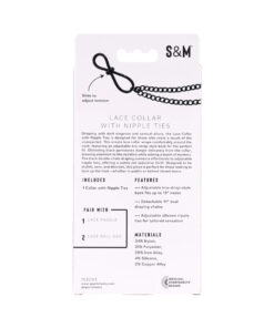 Alternative view of Sportsheets Sex & Mischief Lace Collar with Nipple Ties