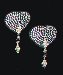 Alternative view of Bijoux de Nip Heart Black Crystal Pasties w/ Beads