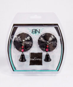 Alternative view of Bijoux de Nip Round Black Sequin Pasties w/ Bells