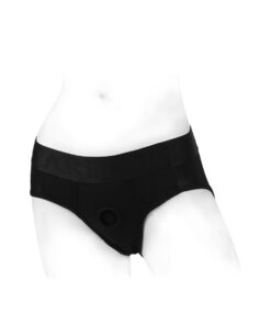 SpareParts Tomboi Rayon Brief Harness Black Size S