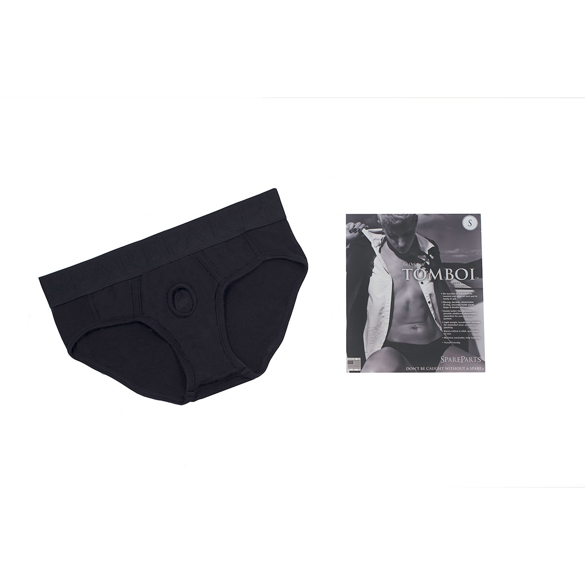SpareParts Tomboi Rayon Brief Harness Black Size M - Image 6