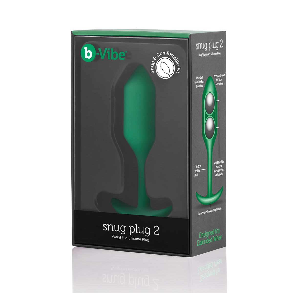 B-Vibe Snug Plug 2 (M) - Green - Image 6