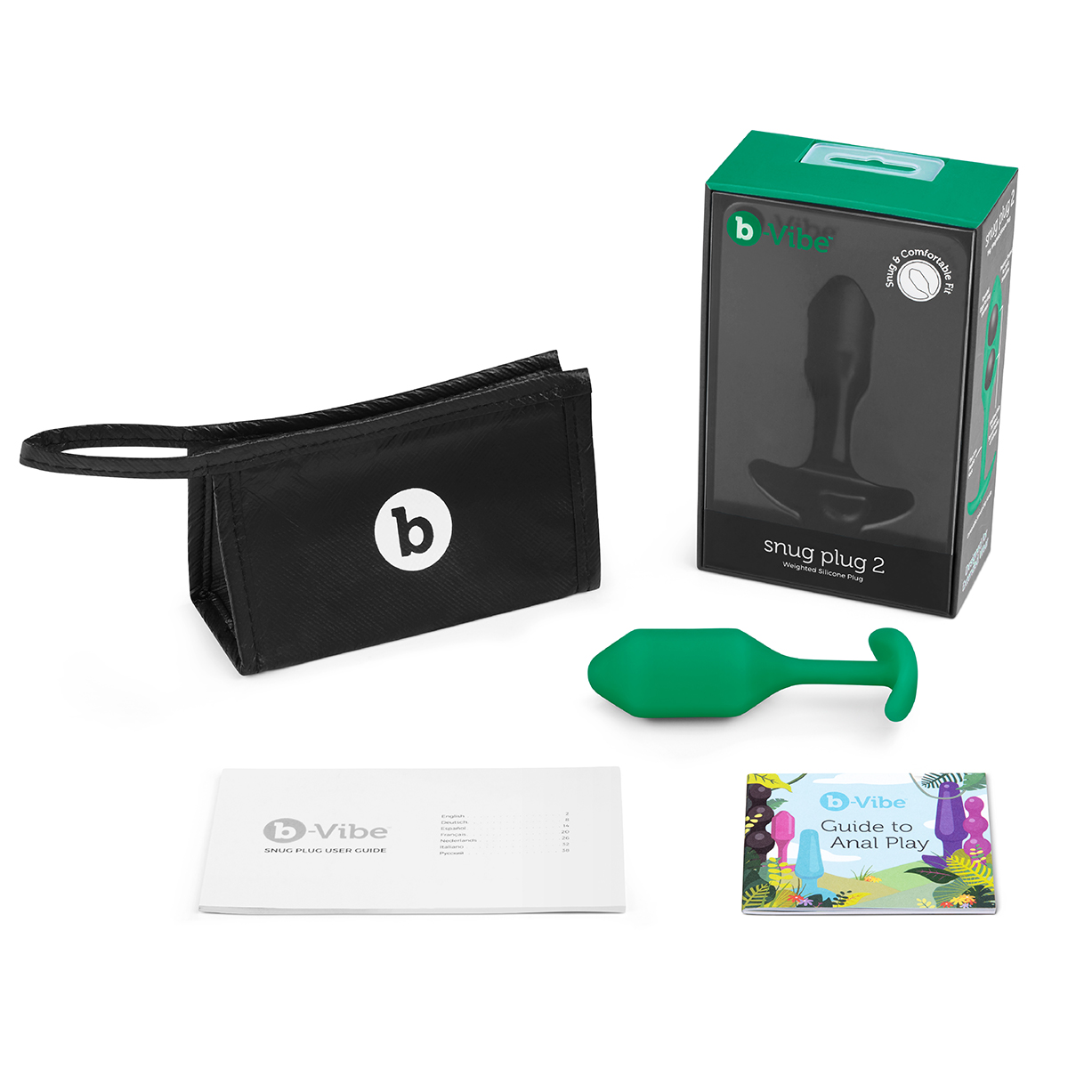 B-Vibe Snug Plug 2 (M) - Green - Image 3