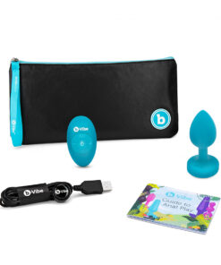 Alternative view of B-Vibe Vibrating Jewel Plug Small/Medium - Aqua