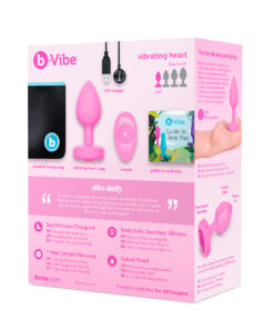 Alternative view of B-Vibe Vibrating Heart Plug Small/Medium - Pink Topaz