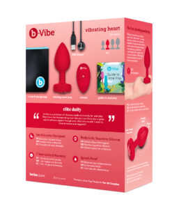 Alternative view of B-Vibe Vibrating Heart Plug Medium/Large - Scarlet Ruby