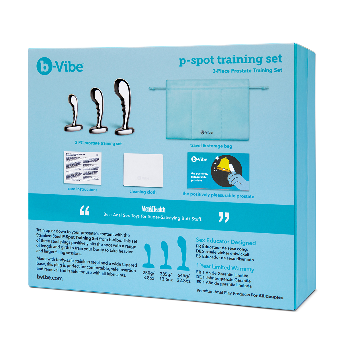 B-Vibe Stainless Steel P-Spot Training Set - Image 2