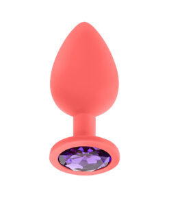 Alternative view of Luv Inc Jeweled Plug Large - Coral