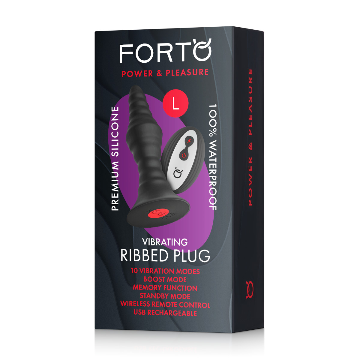 FORTO Vibrating Large Remote Ribbed Plug - Image 3
