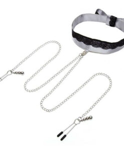 Fifty Shades Play Nice Satin Collar & Nip Clamps