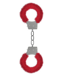 Shots Ouch! Beginner's Furry Handcuffs - Red