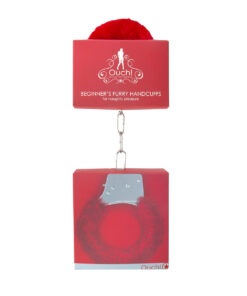 Alternative view of Shots Ouch! Beginner's Furry Handcuffs - Red