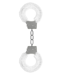 Shots Ouch! Beginner's Furry Handcuffs - White