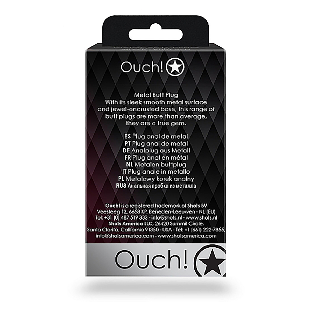 Shots Ouch! Heart Gem Butt Plug Small - Gunmetal/Amethyst - Image 2