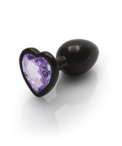 Shots Ouch! Heart Gem Butt Plug Small - Gunmetal/Amethyst