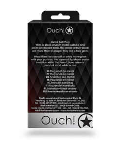 Alternative view of Shots Ouch! Heart Gem Butt Plug Medium - Gunmetal/Amethyst