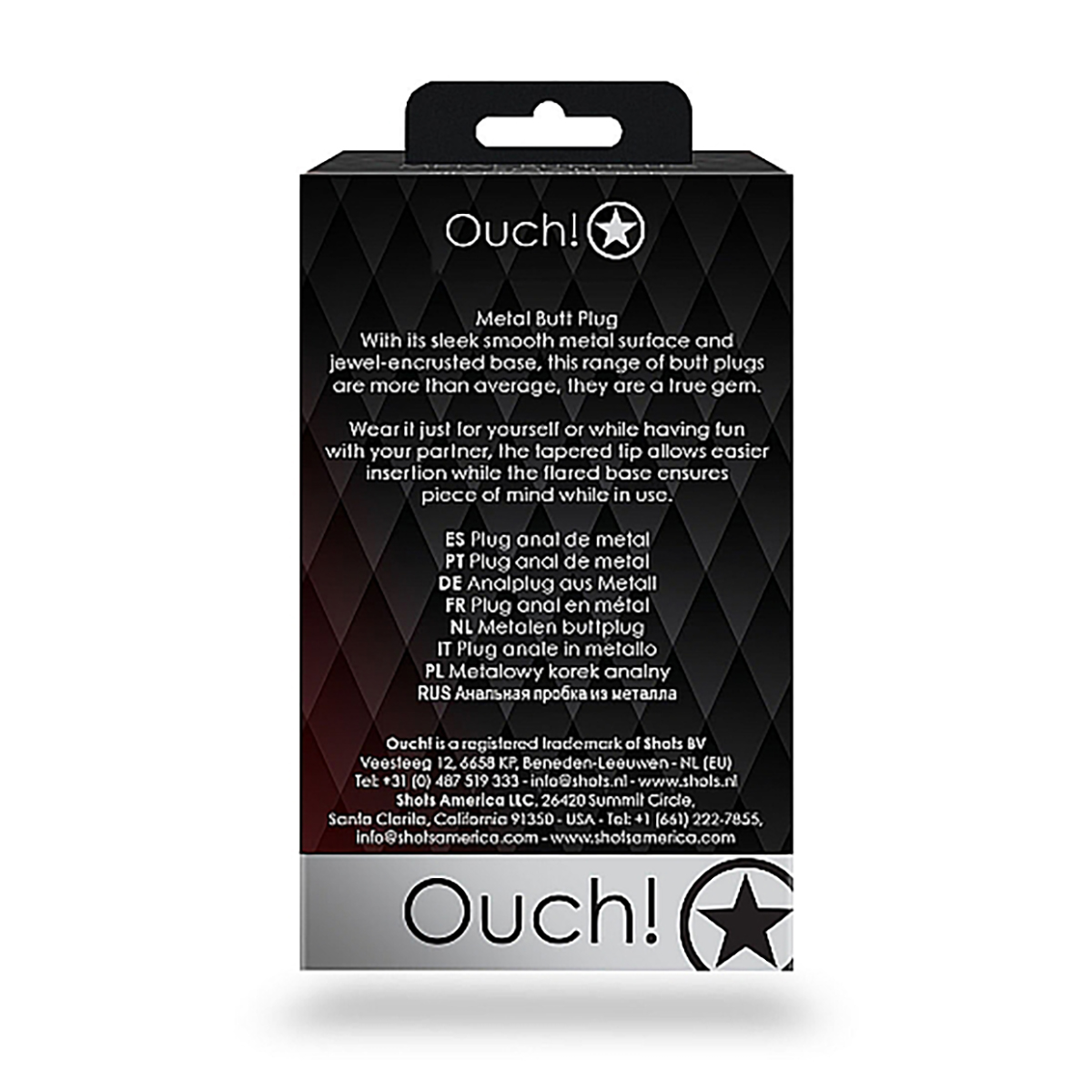 Shots Ouch! Heart Gem Butt Plug Medium - Gunmetal/Amethyst - Image 2