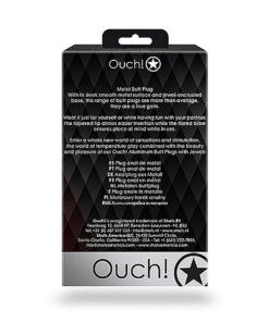 Alternative view of Shots Ouch! Heart Gem Butt Plug Large - Gunmetal/Amethyst