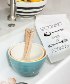 Alternative view of Twisted Wares Spooning Leads to Forking Flour Towel