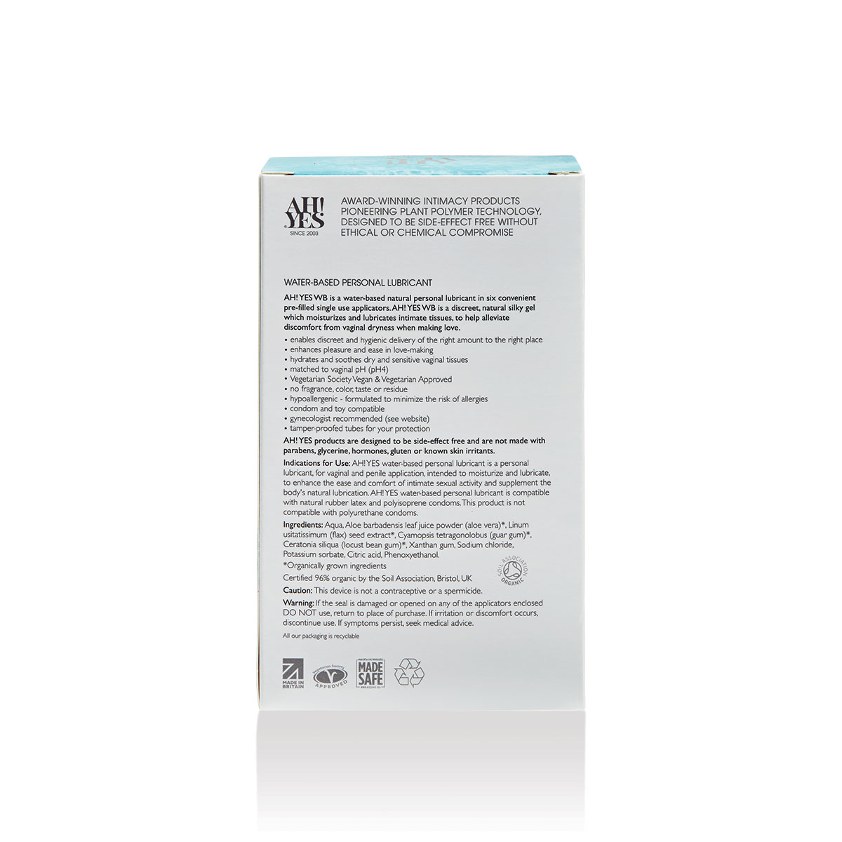 AH! YES WB Water-Based Lubricant .17oz 6pk - Image 2