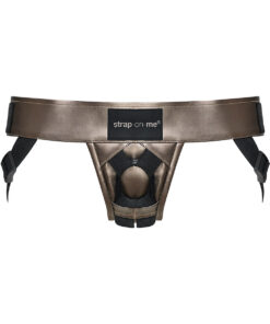 Strap-On-Me Curious Leatherette Harness - Bronze