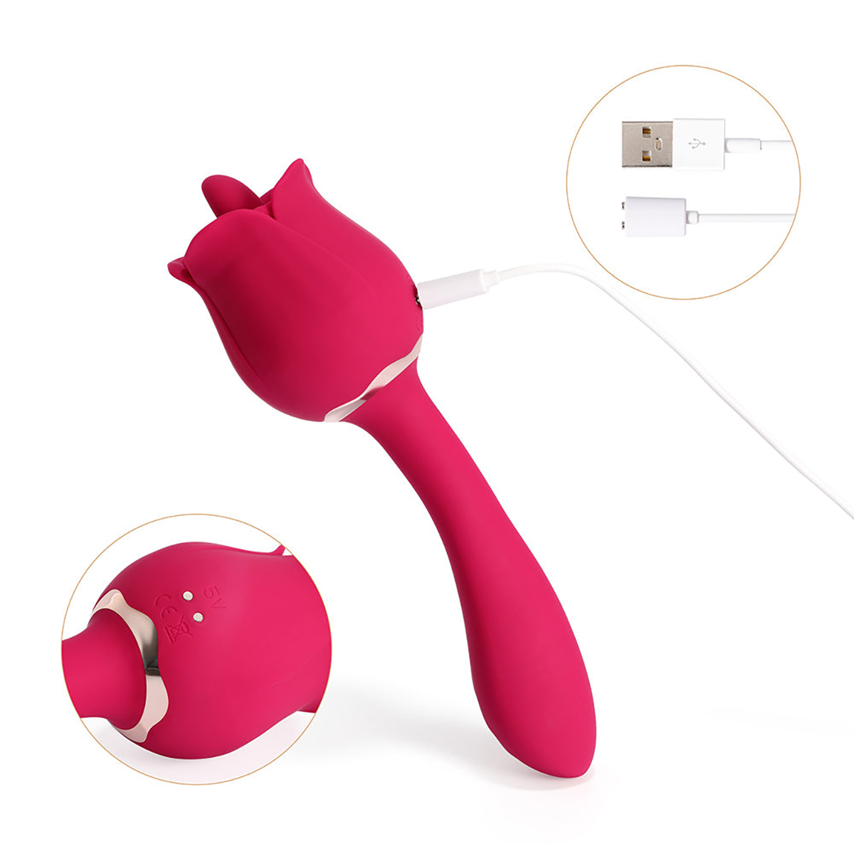 Rhea The Rose Massager - Red - Image 4