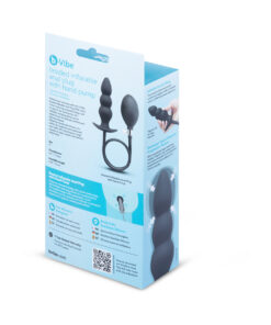 Alternative view of b-Vibe Beaded Inflatable Anal Plug with Hand Pump