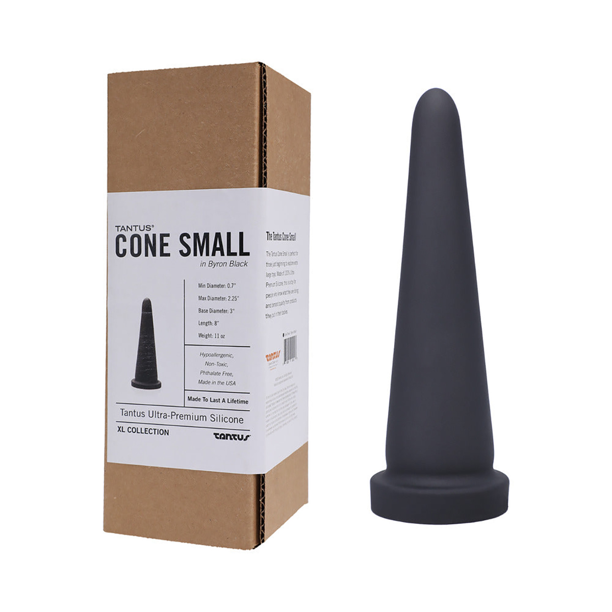 Tantus Cone Small Dildo Onyx BOX